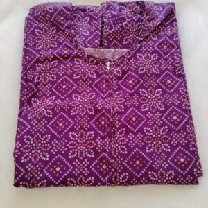 LCN 1-Purple, Elegant Women's A-Line cotton nighty with pocket Free Size