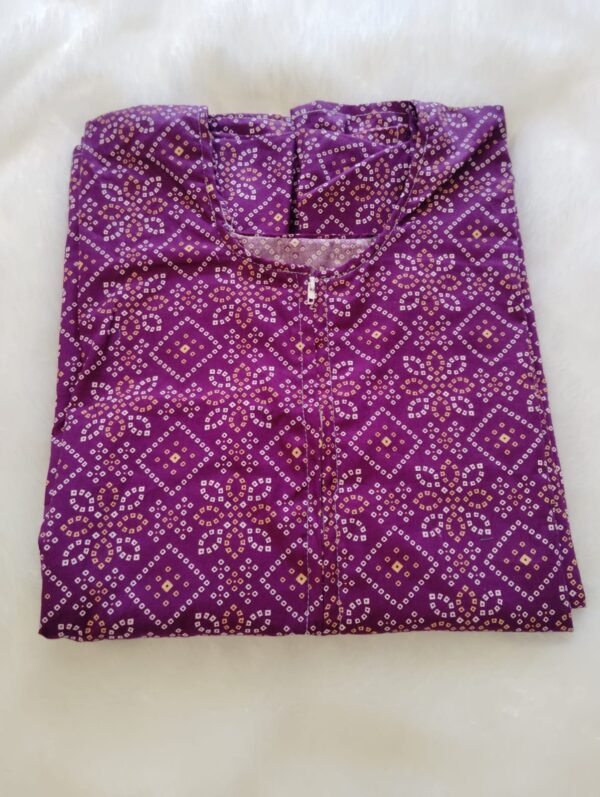 LCN 1-Purple, Elegant Women's A-Line cotton nighty with pocket Free Size