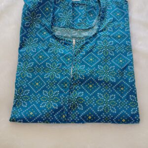 LCN 1-Sky blue, Elegant Women's A-Line cotton nighty with pocket Free Size