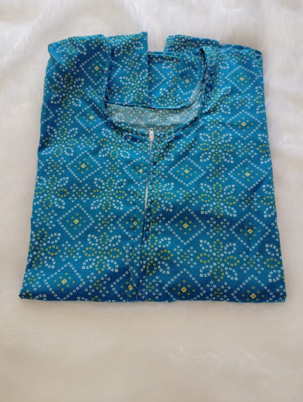 LCN 1-Sky blue, Elegant Women's A-Line cotton nighty with pocket Free Size