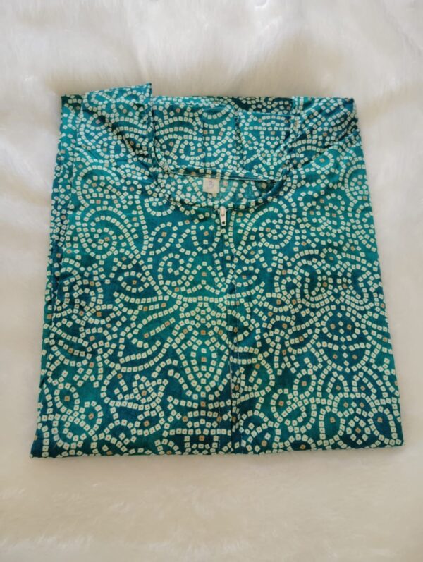 LCN 2-Dark Green, Elegant Women's A-Line cotton nighty with pocket Free Size