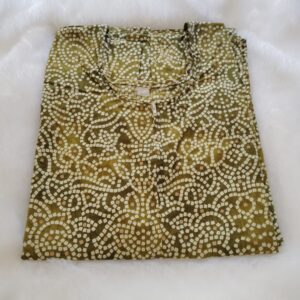 LCN 2-Green, Elegant Women's A-Line cotton nighty with pocket Free Size