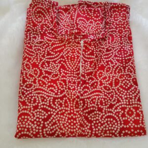 LCN 2 - Red, Elegant Women's A-Line cotton nighty with pocket