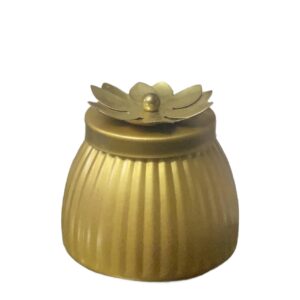 Gold plated jar with lotus lid