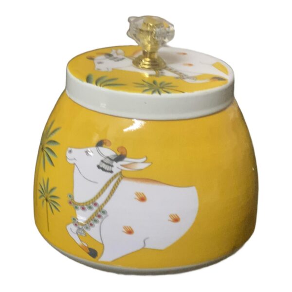 Yellow Pichwai Jar - Image 3