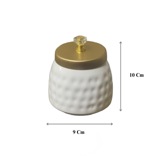 White hammered jar - Image 2