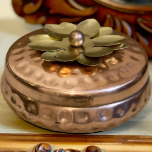 Hammered copper plated bowl