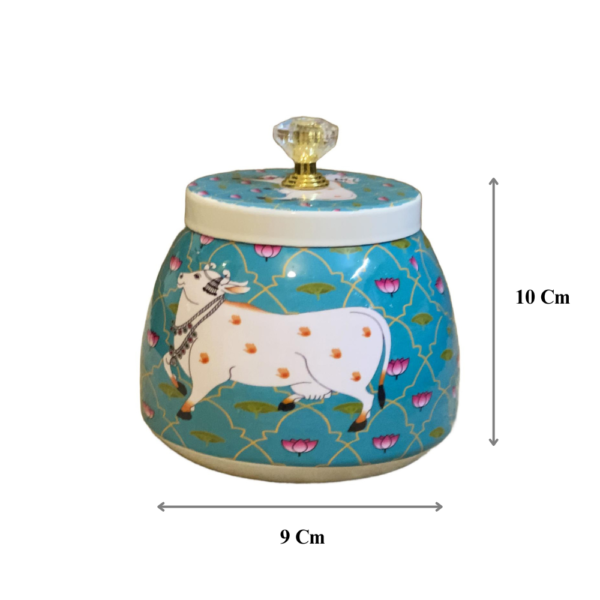 Turquoise Pichwai Jar - Image 2